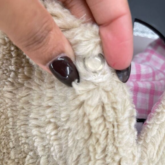 Corky & Company Toddler Girl’s Tan Plush Faux Fur Snap Front Hooded Coat 4T - Picture 5 of 13